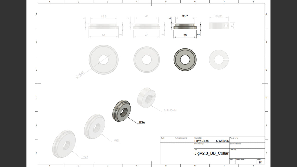 Jig Part - BB Collar Pair BSA
